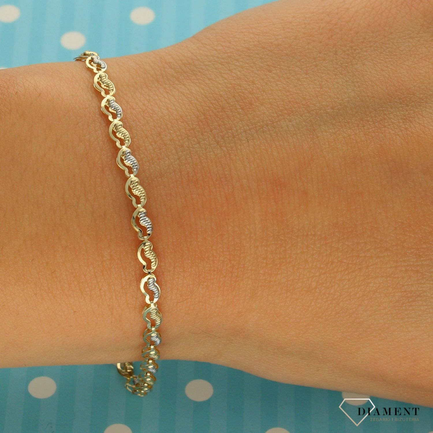 Złota bransoletka damska 585 białe złoto BR 3189b (2).jpg